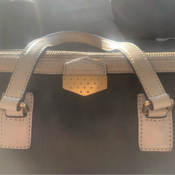 Marc Jacobs Spot On Colorblocked Large Satchel black and brown - Picture 6 of 14